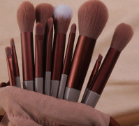 Professionell Makeup borste Set Foundation Powder Blush Ögonskugga Mjuk kosmetisk- 14st