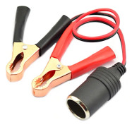 12-24V Bil Cigarett lättare batteri Clip Adapter Cable (Red Black)