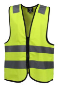 Väst med fluorescerande och reflekterande dragkedja Horka - geel - Junior