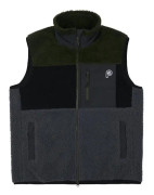 Penfield P Bear Color Block Borg Zip Thru Fleeceväst - Grå/Svart/Grön - XL - Herr