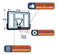 Bumber Portable Wall Mounted Basketball Backboard - Los Angeles 80 x 58cm