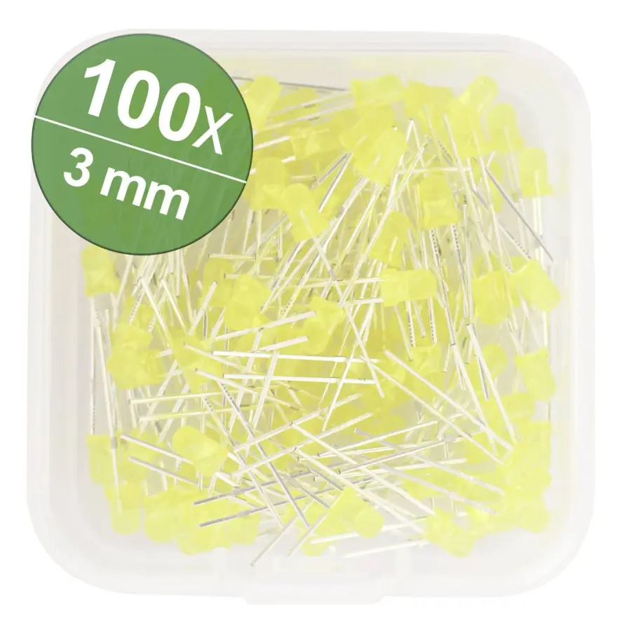 Quadrios QUAD 1802O022 - LED 3 mm - gul - 100 st (1802O022)