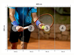 Högkvalitativ Fototapet I Slät Vinyl Serverande Tennisspelare