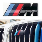 Gloss Glans Black Svart BMW M Front Fr�mre Grille Emblem Badge Grill Sticker M Power Car M3 M2 M4 M5 X1 X3 X5 X6 E60 E90 E92