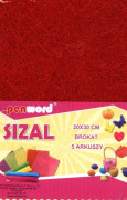 Polsirhurt Sisal i ark glitterröd 20x30