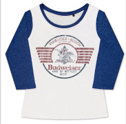 Budweiser Bear & Claw Girly Baseball Tee XX-Large