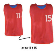Set med 5 numrerade vändbara chasibel (nr 11 till 15) Sporti France - röd/blå - M