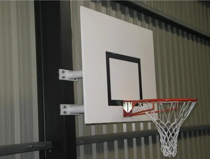 Sporti France rektangulär fast höjd väggmonterad basketkorg - vit - TU