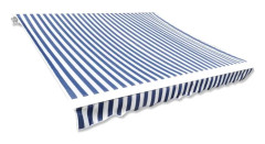 The Living Store Markisduk 3 x 2,5 m blå & vit (utan ram)