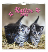 Väggkalender Katter Large 2024 Gullers