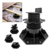 HENGMEI 20-pack däcksfötter höjd Justerbara 60-140 mm däcksfötter för däcklandning WPC däcksfötter för uteplats