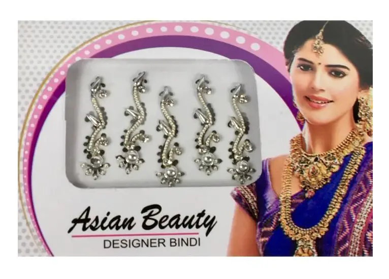 Bindi SILVER3 Indiska Bollywood smycken i pannan