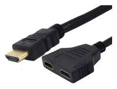 HDMI 1 till 2 Split Dual Signal Adapter Convert Kabel för TV Video HDTV BK-XLQ61220703BK_3780