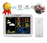 Radio-Wave Weather Prognos- Kalender inomhus- och utomhustemperatur väckarklocka hygrometer väckarklocka-Barometer COSwk33683