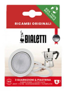 Bialetti 0800034, Set med filterhållare och tätning, Bialetti Moka Express, Silver, Vit, Gjuten aluminium, Gummi