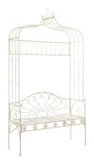 Trädgårdsbänk 122 cm Antik vitt järn - SALUTUYA - BD03431