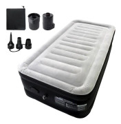 Uppblåsbar madrass - XMTECH - 187x90x46 cm - Integrerad elektrisk pump - 2 platser - Slitstark PVC