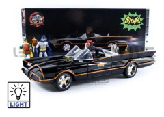 Batman Diecast Model 1/18 1966 Batmobile with Light-Up Functions and Figures