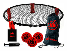 KickBall Pro | Komplett Racing Kit | Rundnät | 2 till 4 spelare | 1 Mesh | 3 bollar | 1 manuell luftpump | 1 Omslag | Sommar utomhusspel |