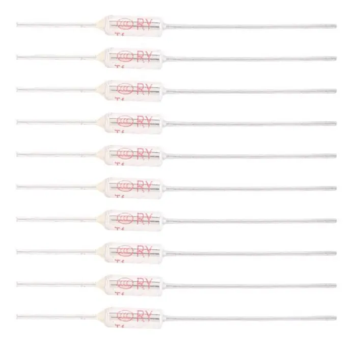 SALALIS 10ST Thermal Link Metal Shell Termisk säkring 250VAC 10A DIY säkring