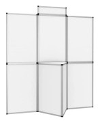 Vikbar displayvägg 8 paneler och bord 181x200 cm Vit - SALALIS - SH119403