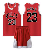 #23 Michael Jordan Baskettröja Set Bulls Uniform för Barn Vuxna - Röd K v 5XL (185-190CM)