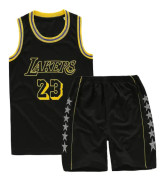Lakers #23 Lebron James Jersey No.23 Basket Uniform Set Barn V Y Black S (120-130cm)