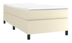 Resårmadrass med krämmadrass 80x200 cm Läder - SALUTUYA - BD39038