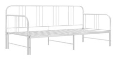 Utdragbar bäddsoffa ram Vit Metall 90x200 cm - SALALIS - SP025242