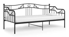 Bäddsoffa i svart metall 90x200 cm - SALUTUYA - BD54473