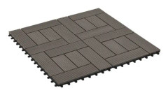 Terrassbricka 11 st WPC 30 x 30 cm 1 m² Mörkbrun - SURENHAP - J04228