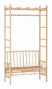 Trädgårdsbänk i bambu med pergola 116 cm - SURENHAP - J11315
