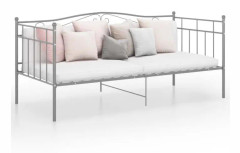 Bäddsoffa i grå metall 90x200 cm - SALUTUYA - BD33679