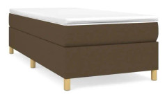 Springresäng med mörkbrun madrass 90x200 cm - SALUTUYA - BD14750