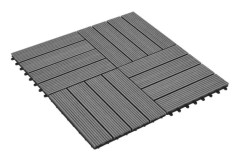 WPC terrassplattor 30x30 cm 11 st 1 m2 Grå - SURENHAP - J00383