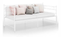 Utdragbar bäddsoffa ram Vit Metall 90x200 cm - SALALIS - SH094520