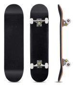 COSTWAY Skateboard 7-lagers Lönnträ Oval Skateboard Svart 80x20 cm Modern stil för barn, nybörjare