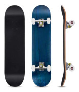 COSTWAY Skateboard 7-lagers Lönnträ Oval Skateboard Blå 80x20cm Modern stil för barn nybörjare