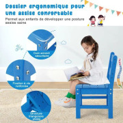 COSTWAY Set med 2 PE-plastbarnstolar - 34 x 33 x 57 cm (L x B x H) Blå