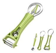 Multifunctional 6-in-1 Fruit Digging and Carving Knife Home Kitchen Melon and Fruit Grater Peeler(Green)