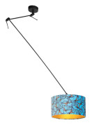 Hängande lampa med velour skugga fjärilar med guld 35 cm - Blitz I svart