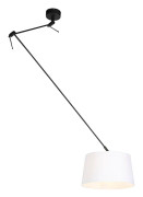 Hängande lampa med linneskärm vit 35 cm - Blitz I svart