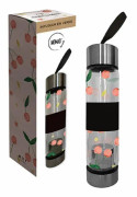 Kiub Cherry Garden Glass Infuser kalebass - transparent/grön/rosa - 400 ml