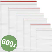 Återförslutningspåse utan textetiketter Transparent polyeten 600 st
