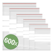 Tryckförslutningspåse med textetiketter transparent polyeten bag 600 st