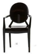 Kartell LOULOU GHOST Stolsset om 4, svart - 2852 / E6
