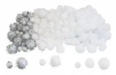 Parti med 200 vita pumps - 3 storlekar - vita och glittriga - Sodertex - L790030 TU sortiment