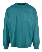Urban Classics Pigment Dyed Pocket Long Sleeve T-Shirt - Blågrön - L
