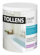 Badrumsfärg - Vit--TOLLENS - Fukt- och mögelbeständig - Sammet - 1L = 12m2