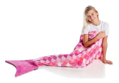 KANGURU Sirena Børne Havfrue Plaid/Tæppe Pink